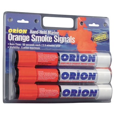 ORION HAND-HELD ORANGE SMOKE FLARES 3PK