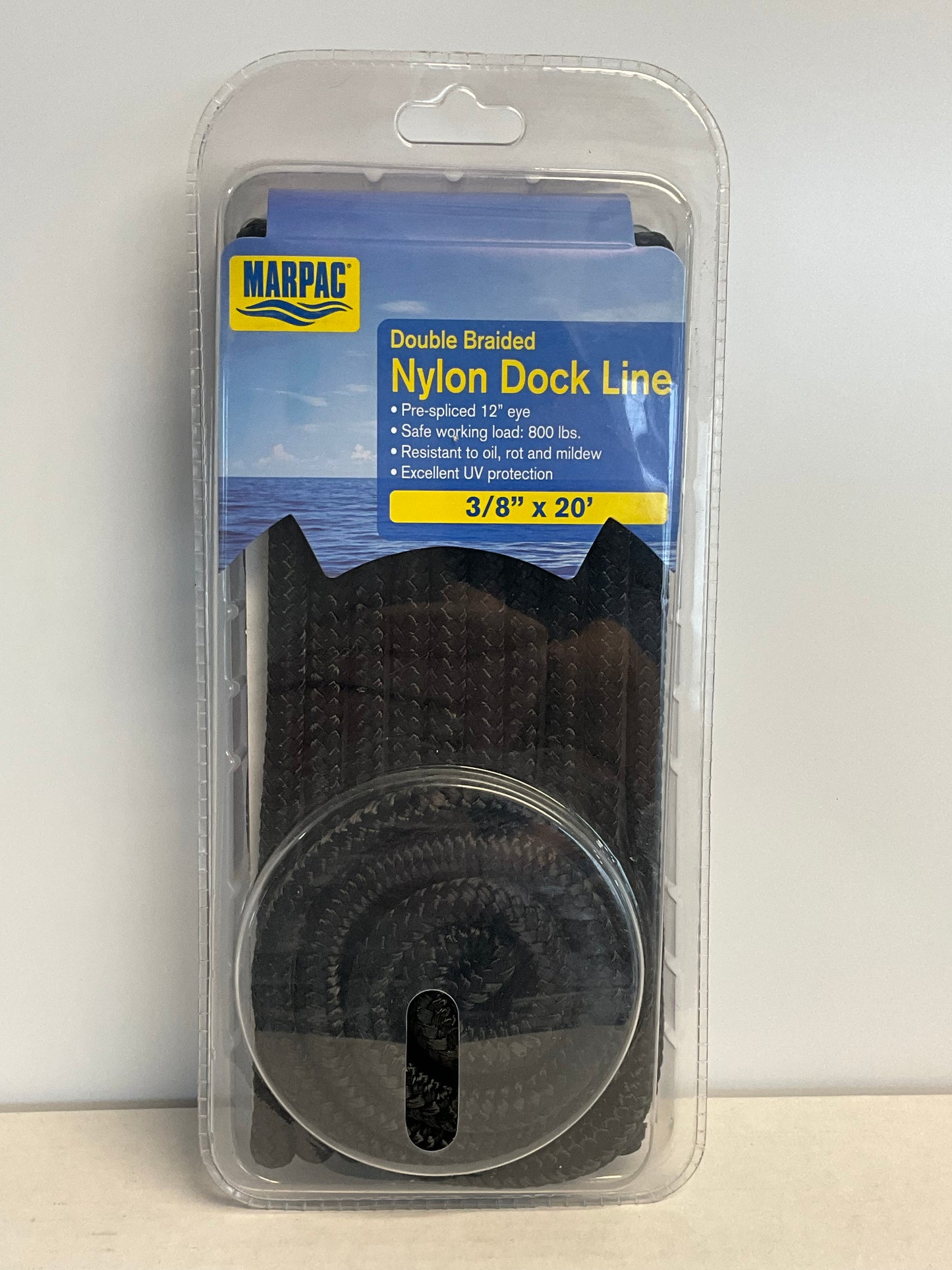 Double Braided Black Dock Line 3/8” x 20’